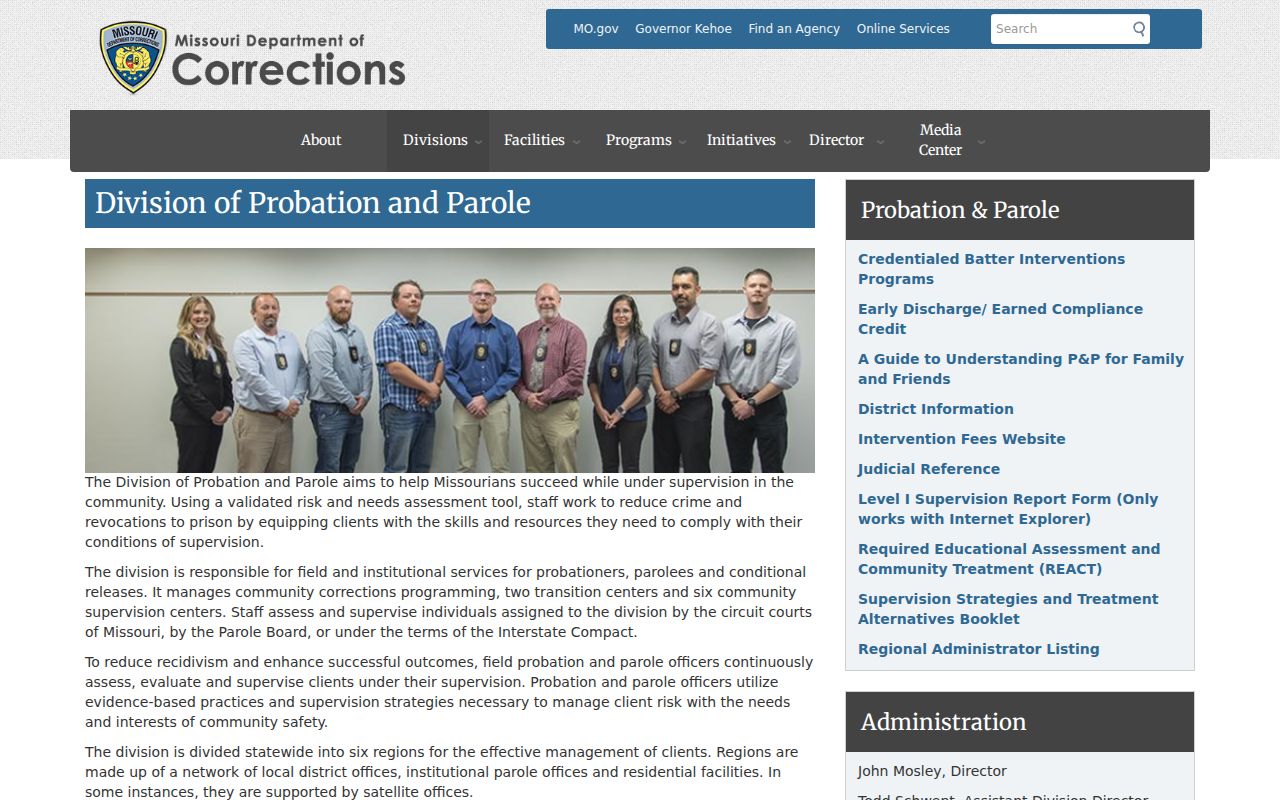 Mercer criminal records source for Missouri probation and parole supervision
