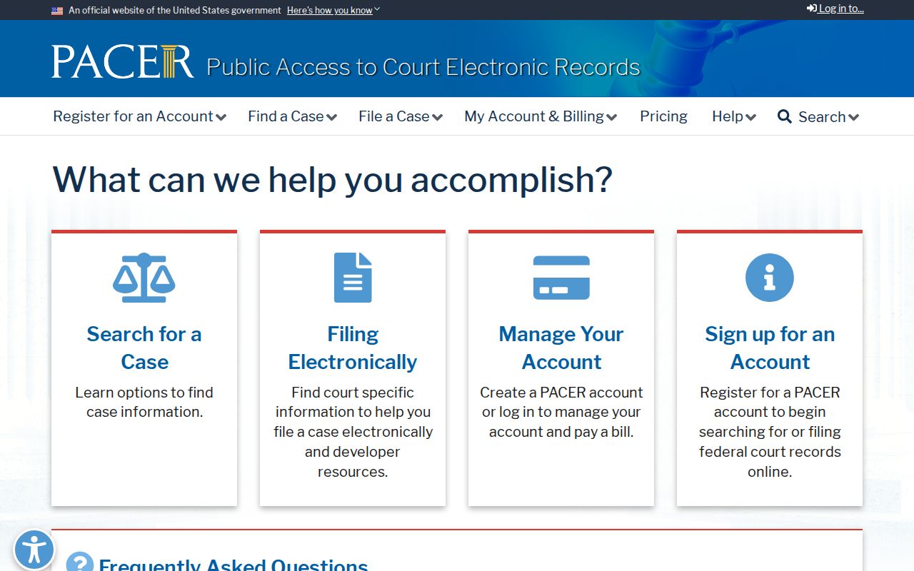 South Lineville criminal history search through the official PACER federal court portal